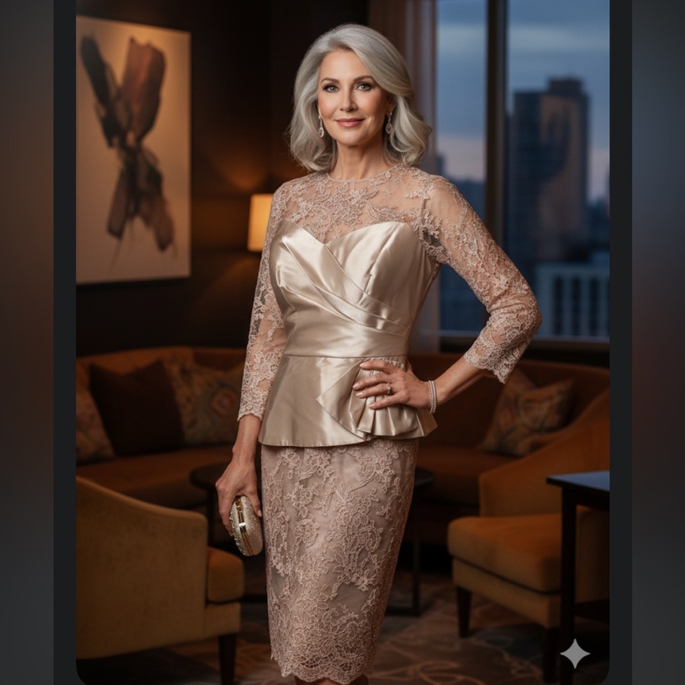 Rickie Freeman Teri Jon Lace Peplum Sheath Dress Blush Pink Size 6 NWT